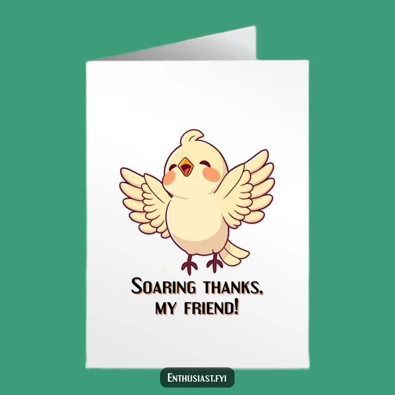 Free Printable Thank You Card: Bird's Shiny Gift, Funny Grateful Downloadable