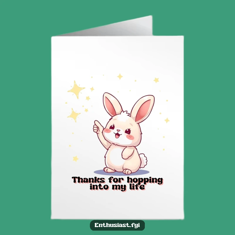 Free Printable Thank You Card: Bunny Stars Gratitude Funny Gift
