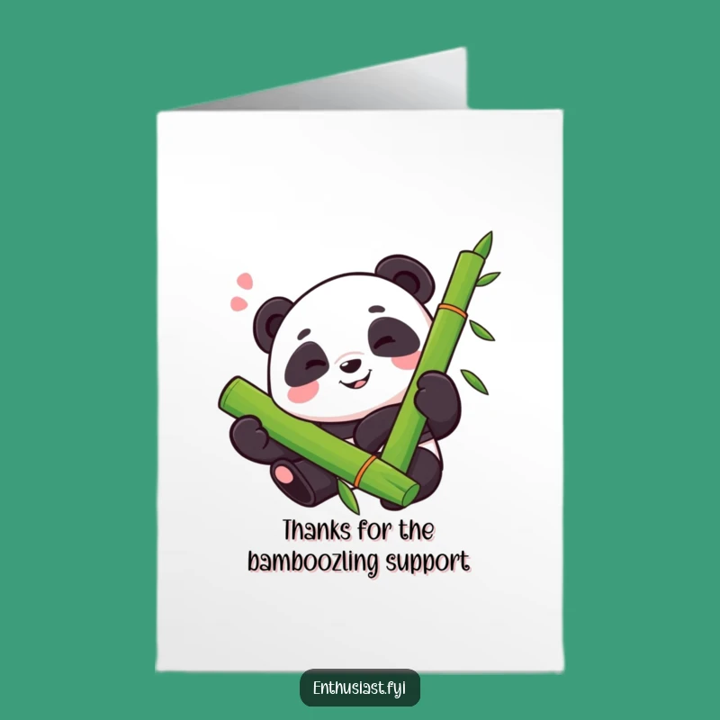 Free Printable Thank You Card: Panda Hugs Bamboo - Grateful Downloadable Gift