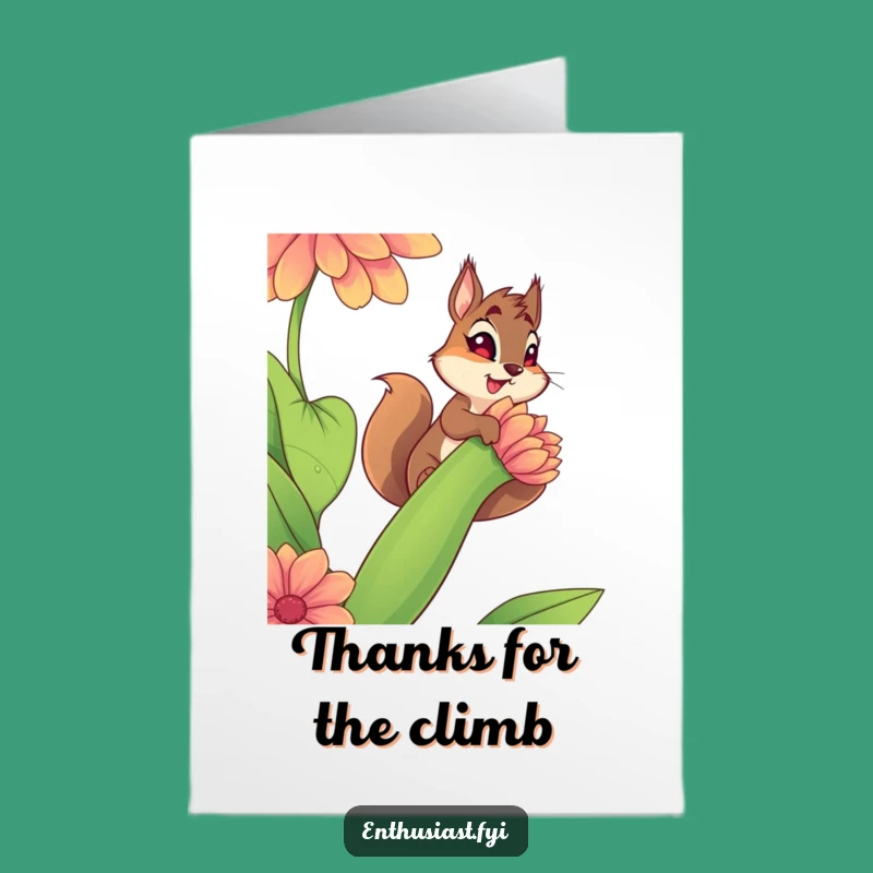 Free Printable Thank You Card: Squirrel Climber - Determined & Funny DIY