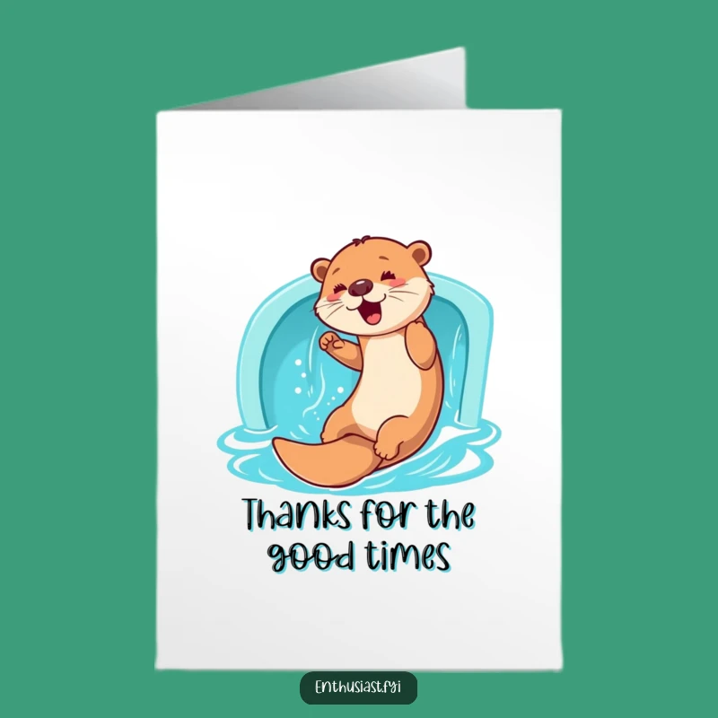 Free Printable Otter Thank You Card: Slippy Thanks Downloadable Gift