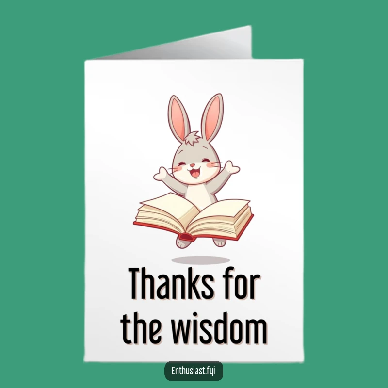 Free Printable Thank You Card: Joyful Bunny Reader's Funny DIY Gratitude Gift