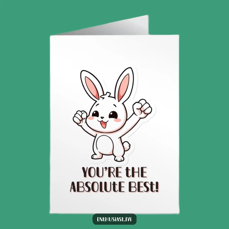 Free Printable Thank You Card: Motivated Rabbit Fist Pump Funny Downloadable Gift