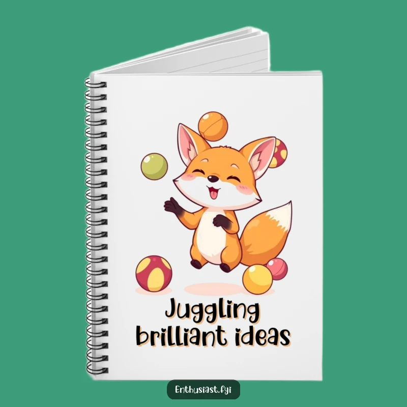 Funny Fox Juggling Notebook: Jot Down Ideas with Playful Energy and Fun