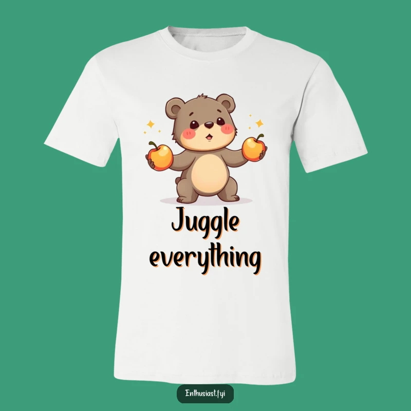 Funny Bear Cub T-Shirt - Apple Juggler Tee - Great Funny Gift!