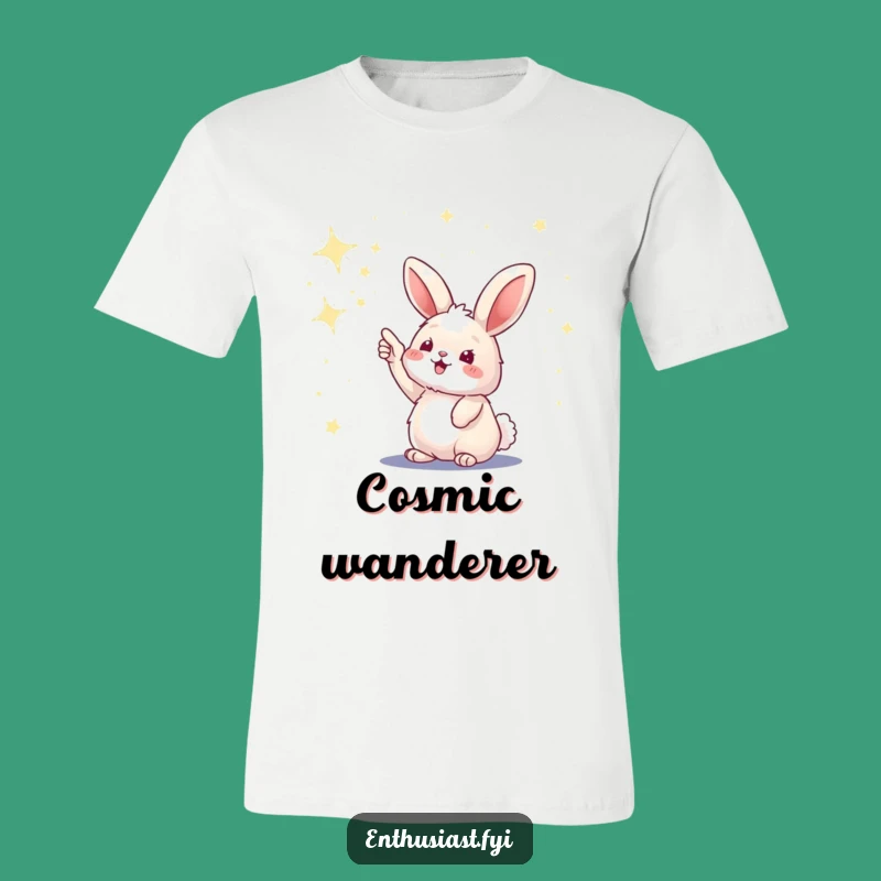 Funny Bunny Stargazing T-Shirt: Pointing at Stars Hilarious Tee for Dreamers