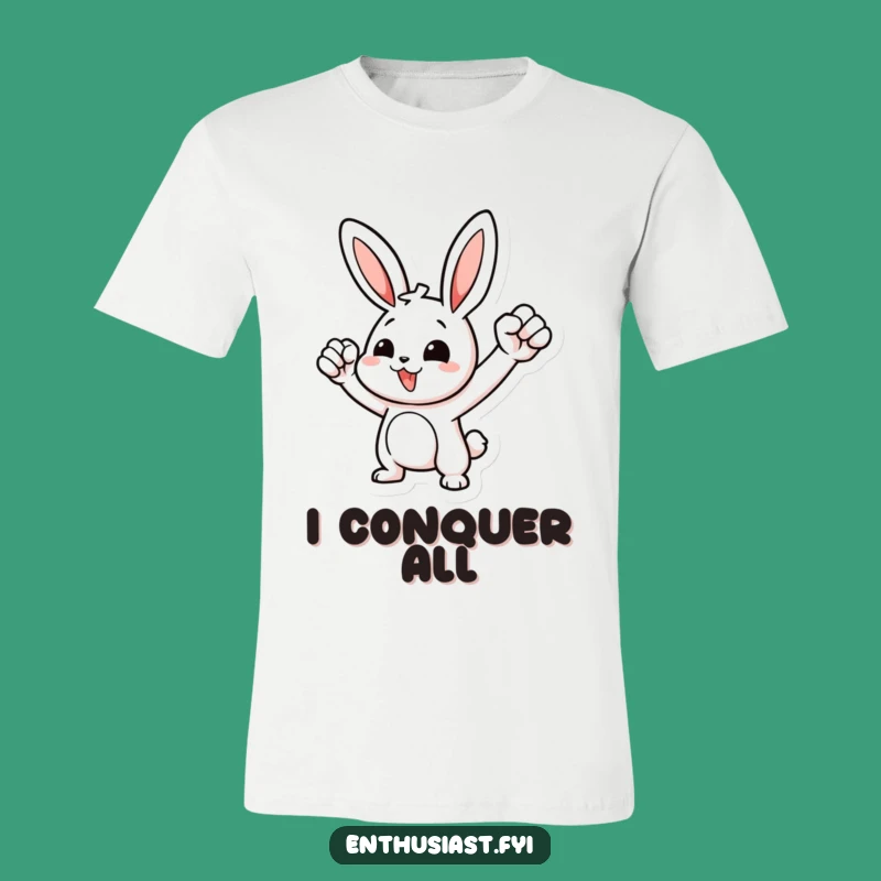 Funny Rabbit Fist Pump T-Shirt: Wear Your Motivation with this Hilarious Tee!