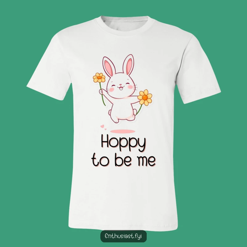 Funny Playful Rabbit Flower Joy T-Shirt - Adorable & Humorous Gift!