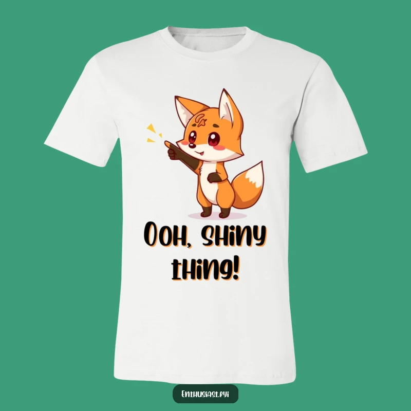Funny Fox Sign T-Shirt: Curious Character Pointing for Fun Gift