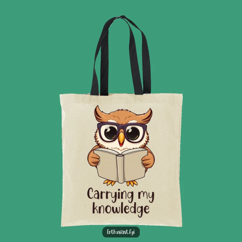 Funny Tote Bag: Wise Owl Bookworm, Great Funny Gift for Readers
