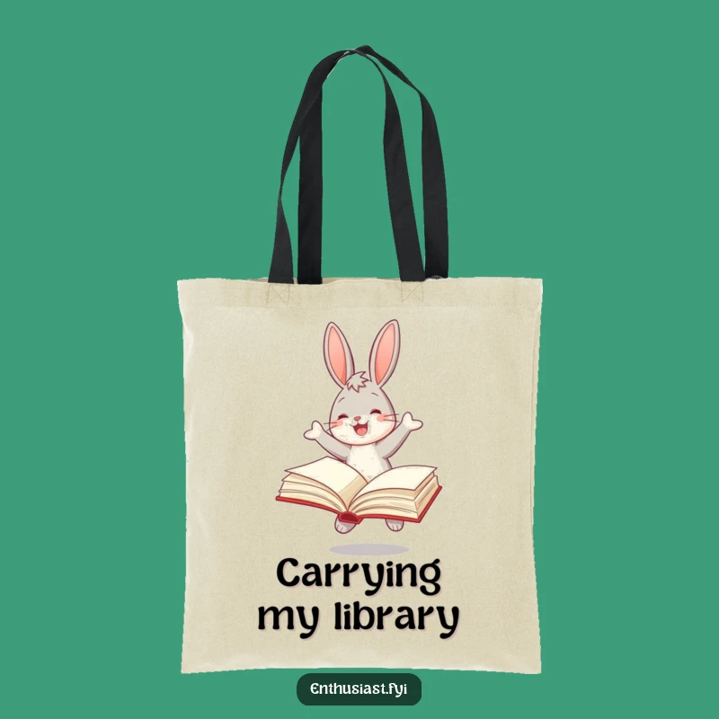 Funny Reading Bunny Tote Bag: Carry Your Books with Joyful Style