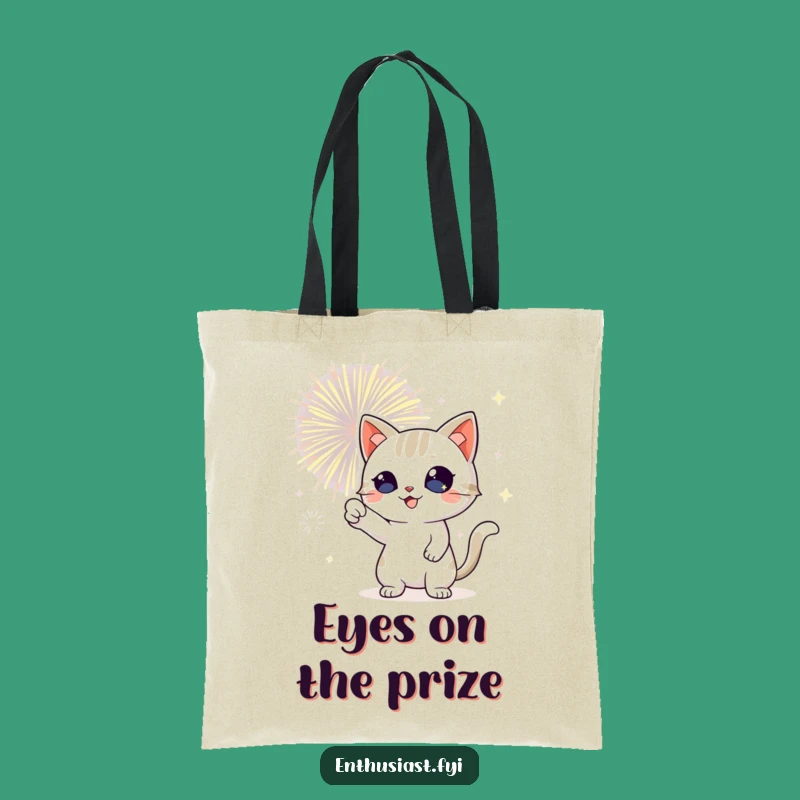 Funny Cat Fireworks Tote Bag: Carry the Celebration, Perfect Funny Gift for Party Goers