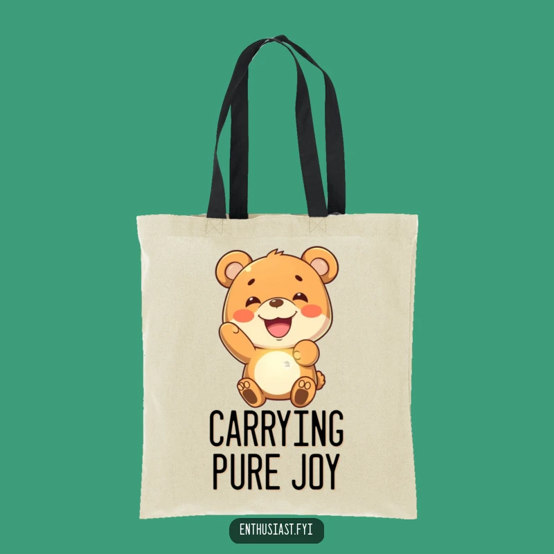 Funny Bear Grin Tote Bag: Glowing Object Carrier: Great Gift!