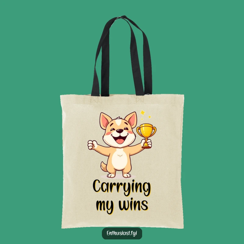 Funny Dog Winner Tote Bag - Carry Your Triumphs Everywhere!