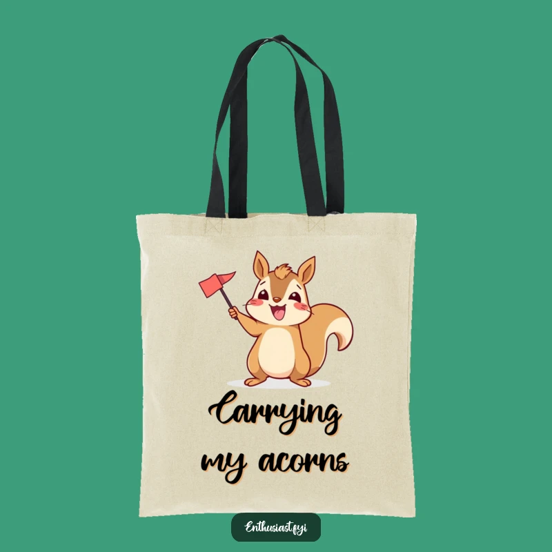 Funny Excited Squirrel Tote Bag: Carry Your Enthusiasm with Style