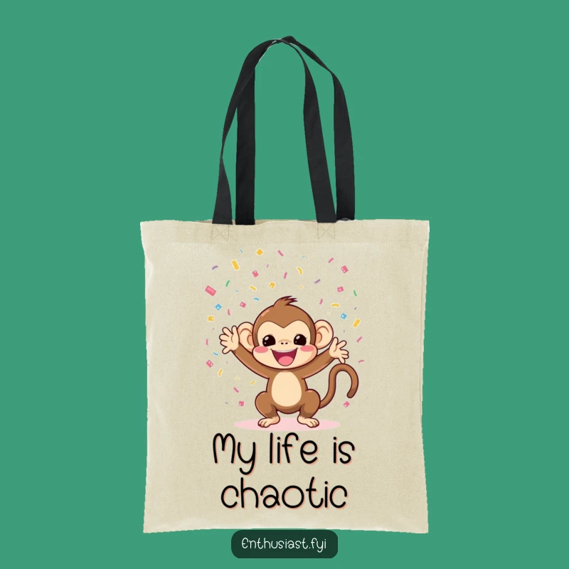 Funny Monkey Confetti Tote Bag: Carry the Party Wherever You Go!