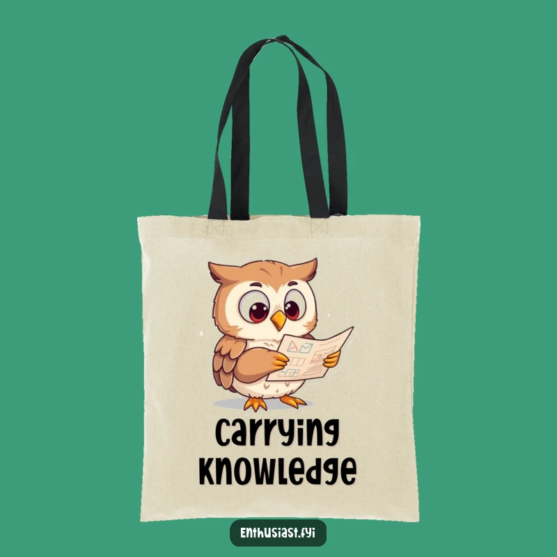 Funny Tote Bag: Study Owl Scholar, Hilarious Carry-All for Book Lovers